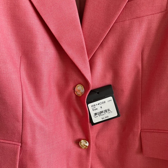 ST. JOHN  Italy Silk And Wool Blend Notch Collar Jacket With Pockets and PANTS - Picture 8 of 13